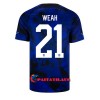 Virallinen Fanipaita Yhdysvallat Timothy Weah 21 Vieraspelipaita MM-Kisat 2022 - Miesten